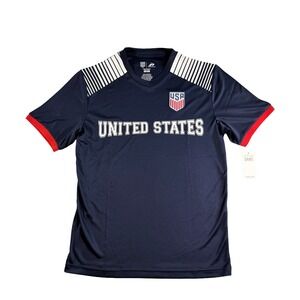 New Icon Sports Mens Small US Soccer Federation Jersey Navy Blue United States